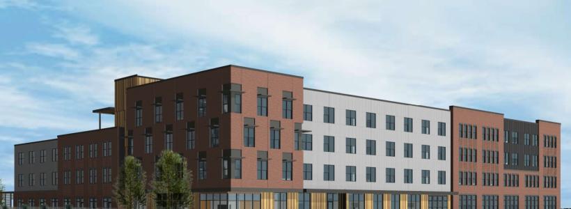 Rendering of large 5 story building